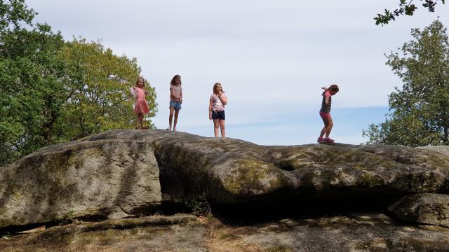 Enfants sur les pierres jaumâtres