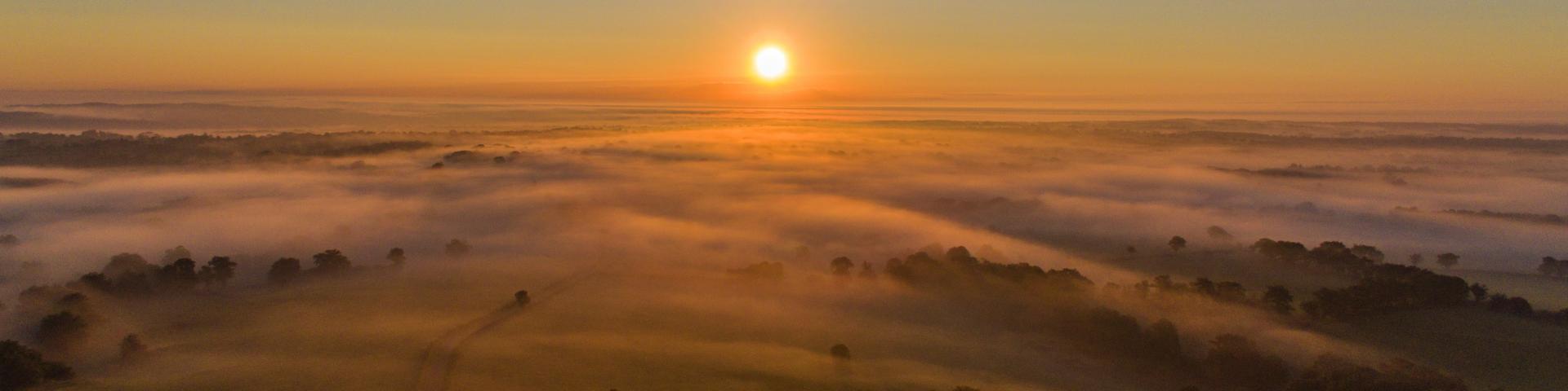 Aerial View Of Sunrise Toulx Ste Croix 20th September 2017 Chris Brookes Aerial Photography No Wm