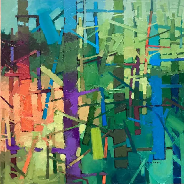Yosef Lule Sans Titre Huile Sur Toile 100 X 100 Cm 2022