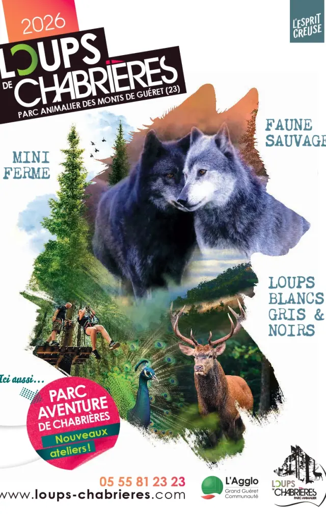 Dépliant Parc Animalier des Monts de Guéret Les Loups de Chabrières 2026