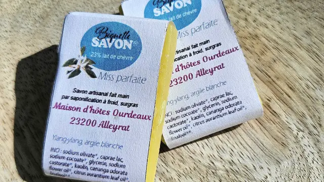 Maison d'hôtes Ourdeaux - savons Biquette savon