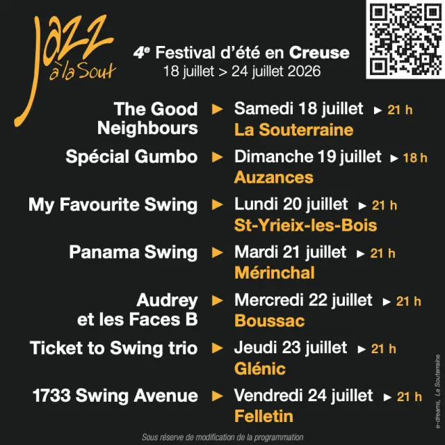 Programme - Festival d'été en Creuse de Jazz à La Sout