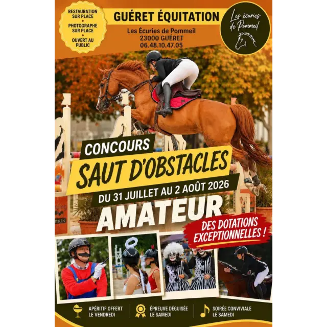 Concours Saut d'obstacles Guéret - Affiche 2026